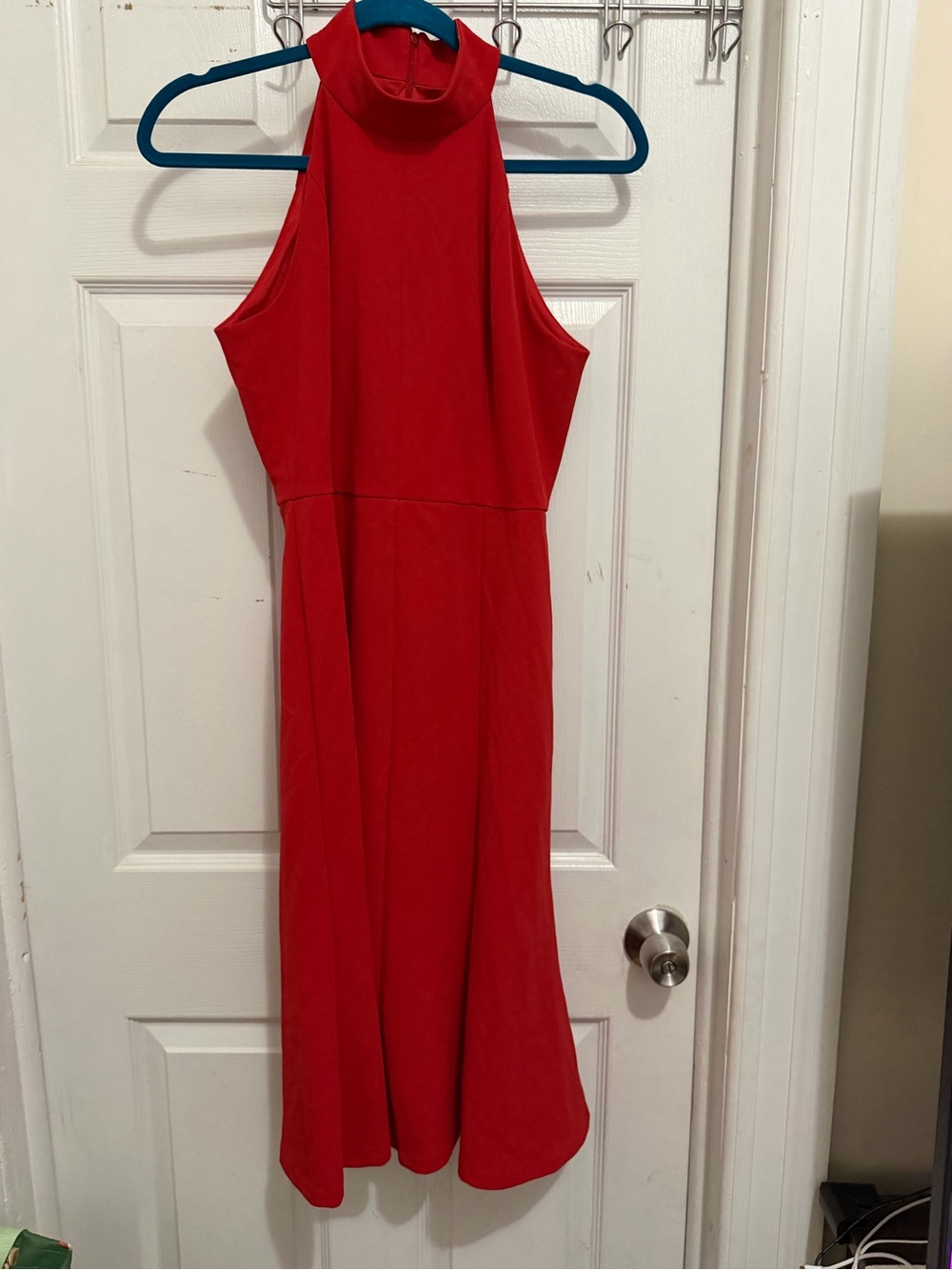 Donna Morgan Red Halter Midi Dress